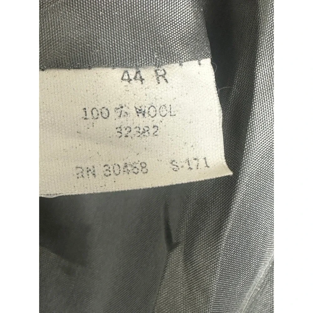 Vintage‎ Tweed Blazer Mens 44R Gray Herringbone Wool Oakton Windowpane USA